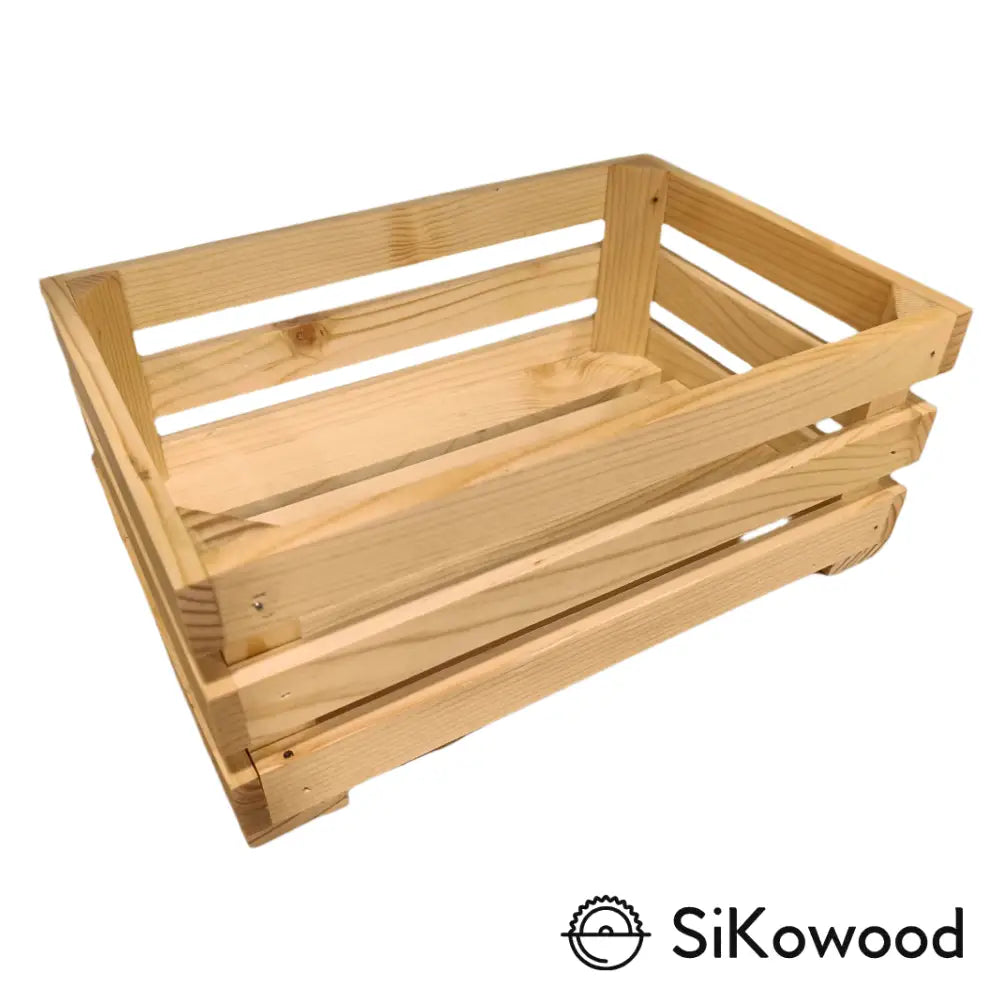 Lesena gajbica iz smrekovega lesa, dimenzij 30x20x12,5 cm, primerna za shranjevanje živil