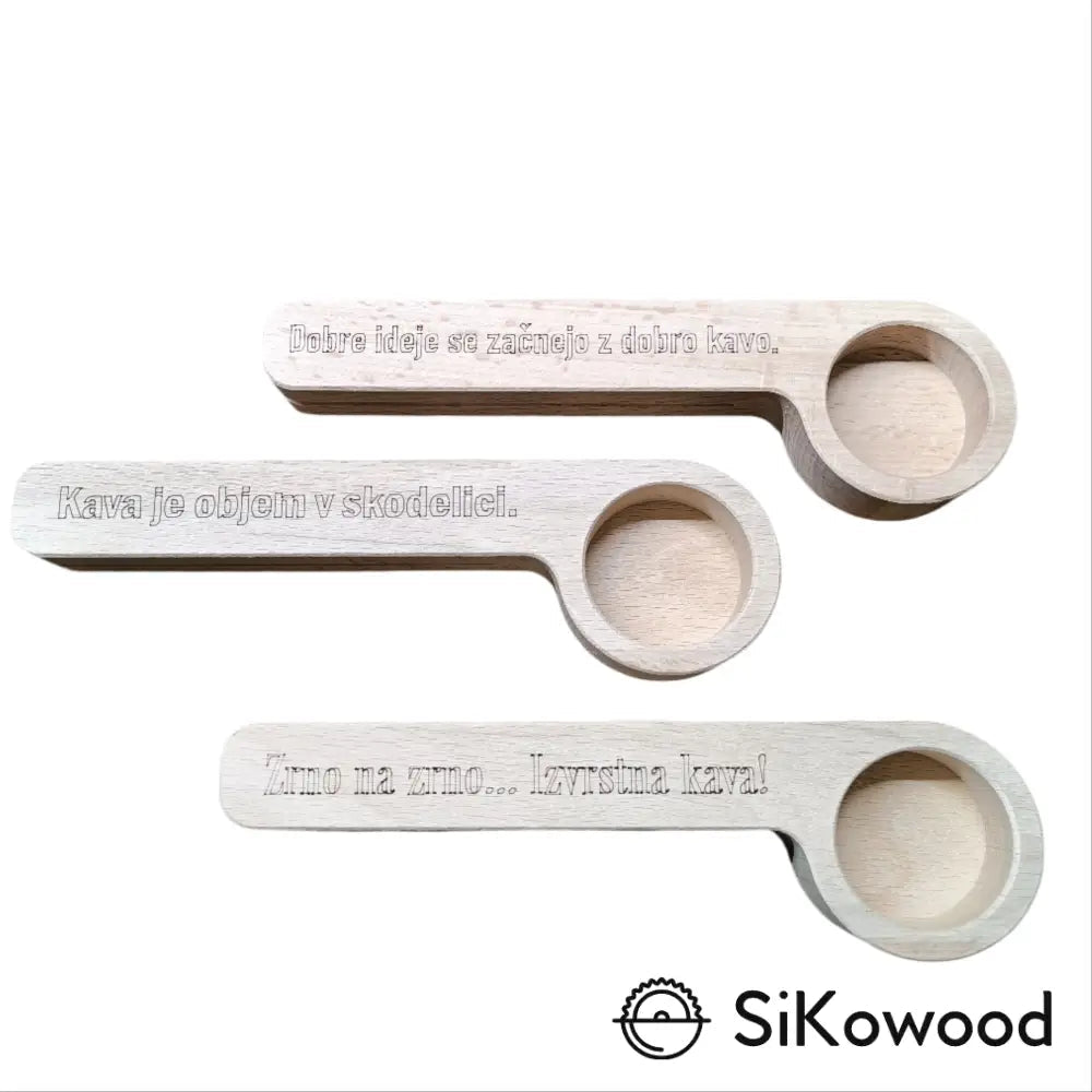 SiKowoodLesena žlička za kavo 2v1 – Doziranje in zapiranje vrečke