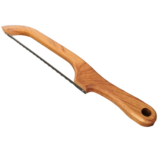 Nož za rezanje kruha iz hrastovega lesa z nazobčanim rezilom – Sikowood