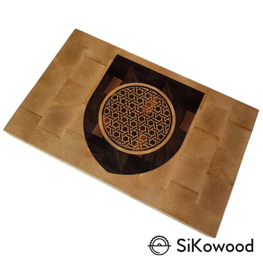 SiKowoodEnd Grain lesena deska z intarzijo grba občine Sodražica