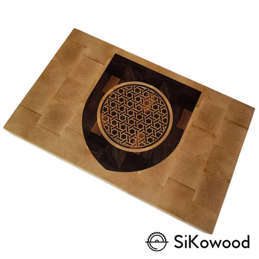 SiKowoodEnd Grain lesena deska z intarzijo grba občine Sodražica