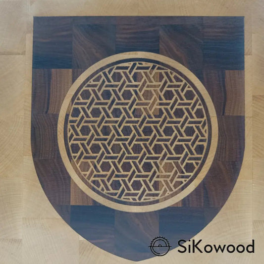 SiKowoodEnd Grain lesena deska z intarzijo grba občine Sodražica