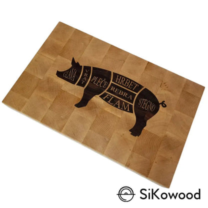 SiKowoodEnd Grain lesena deska z intarzijo pujsa