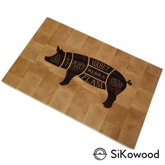 SiKowoodEnd Grain lesena deska z intarzijo pujsa