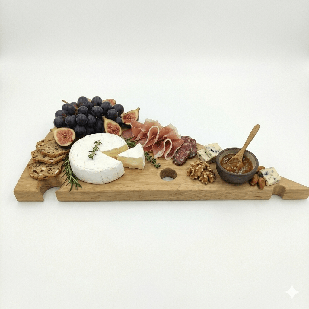 SiKowoodLesena servirna deska v obliki sira – Hrast | 25 × 49 cm