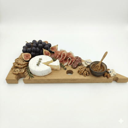 SiKowoodLesena servirna deska v obliki sira – Hrast | 25 × 49 cm