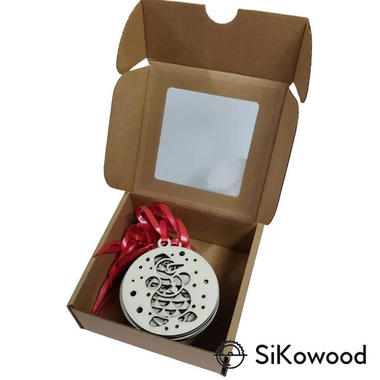 SiKowoodLeseni božični okraski – okraski za božično drevo 8 cm