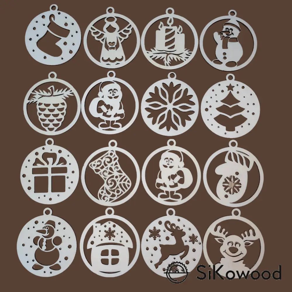 SiKowoodLeseni božični okraski – okraski za božično drevo 8 cm