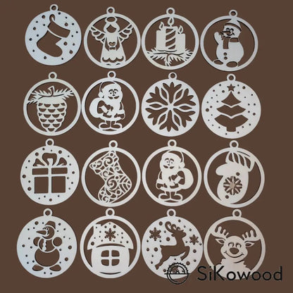 SiKowoodLeseni božični okraski – okraski za božično drevo 8 cm